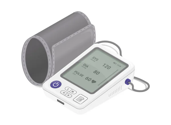 Medical Realistic Tonometr Pulse Pressure Measuring Device Regular Check Health — Stock Vector