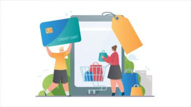 Çevrimiçi alışveriş videosu kavramı