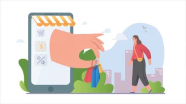 Çevrimiçi alışveriş videosu kavramı