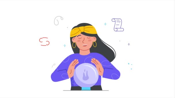 Female predicting future video concept — Stock Video
