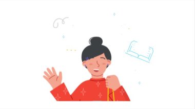 Gelecekteki video konseptini öngören kadın