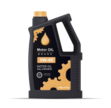 Makine motoru yağı. Araba ve motor tamiri için sıvı içeren uzun plastik şişe. Araçlar ve hareket, tamirciler ve araba servisi envanteri. Tam sentetik sıvı. Çizgi film düz vektör çizimi