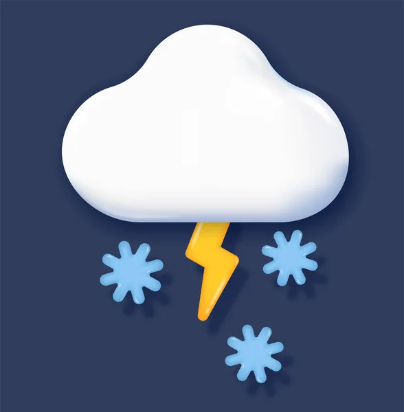 Icône Météo Élément Pour Application Mobile Avec Nuage Tonnerre Foudre — Image vectorielle