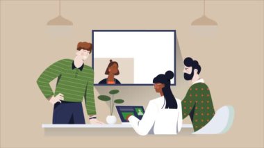 Çevrimiçi konferans video konsepti