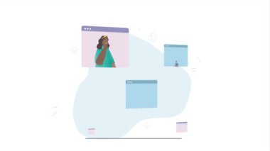 Çevrimiçi video konferansı konsepti