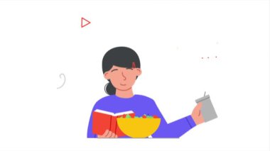 Gülümseyen kişi mutfak video konseptiyle yemek pişiriyor.