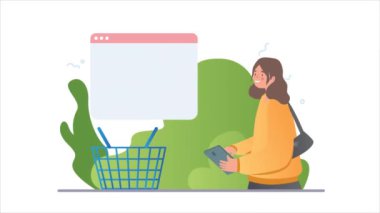 Çevrimiçi alışveriş videosu kavramı