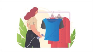 Giysi bakım sahnesi video konsepti