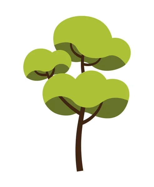 Grüner Baum Sticker Mit Hohen Kiefern Oder Espen Mit Üppigen — Stockvektor