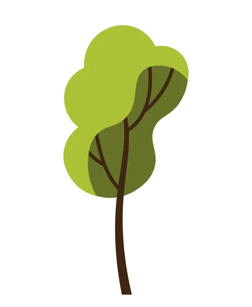 Icône Arbre Vert Sticker Simple Avec Plante Tronc Brun Couronne — Image vectorielle