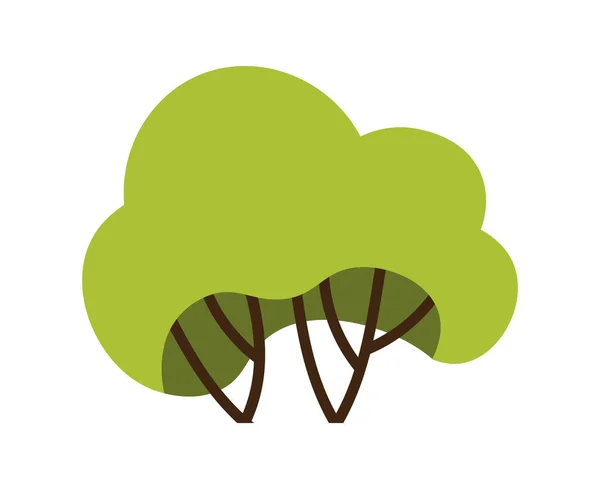 Ícone Árvore Verde Pequeno Arbusto Baixo Com Ramos Marrons Folhas — Vetor de Stock