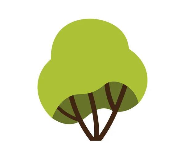 Icono Del Árbol Verde Pequeño Arbusto Forestal Con Copa Redonda — Archivo Imágenes Vectoriales