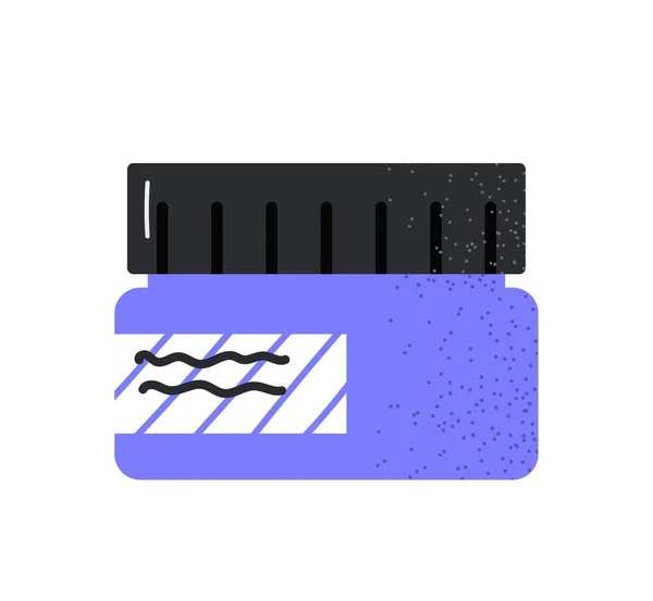 Icône Produit Cosmétique Beauté Sticker Coloré Avec Pot Bleu Masque — Image vectorielle
