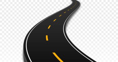 Yol ayrımı. Uzun asfalt şeridi, şehir trafiği yaratmak için inşaatçı. Ülkede sınırlama olmayan otoyol. Haritadaki konum ve bölge. Gerçekçi izometrik vektör çizimi