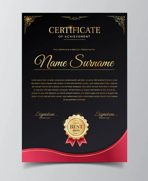 Modelo Certificado Diploma Prêmio Para Pessoas Que Concluem Cursos Online —  Vetores de Stock
