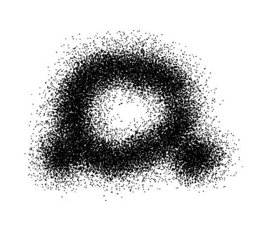 Siyah grafiti spreyi. Şeffaf karanlık nokta, belirsiz. Sokak sanatı ve yaratıcılığı. Alışılmadık sembol ya da işaret, web siteleri için grafik elementler. Geometrik şekil veya şekil. Çizgi film düz vektör çizimi