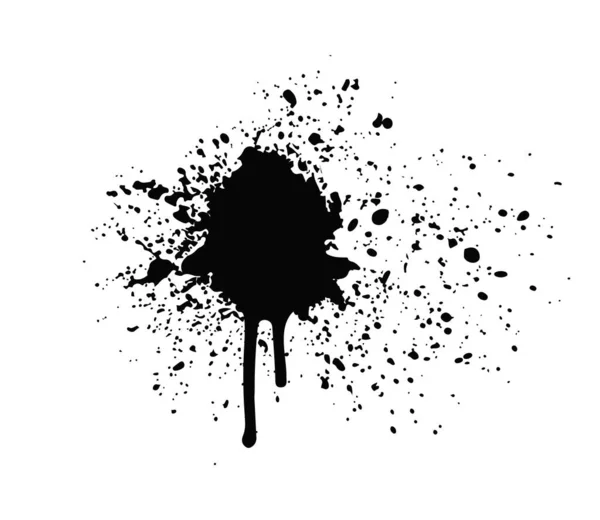 Spray Graffiti Negro Manchas Brillantes Forma Inusual Salpicaduras Estilo Dibujo — Vector de stock