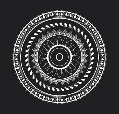 Boho tarzında süs çemberi. Sanat ve yaratıcılık, alışılmadık geometrik şekiller. Soyut kompozisyon tarzı, daire dekorasyonu için resim. Mistisizm ve ezoterizm. Çizgi film düz vektör çizimi