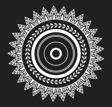 Boho tarzında süs çemberi. Soyut ve halüsinojenik yaratıcılık. Yuvarlak çizgiler ve alışılmadık geometrik şekiller. Mistisizm, ezoterizm, cadılık, minimalizm. Çizgi film düz vektör çizimi