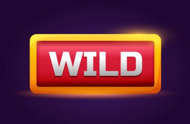 Büyük Vahşi Oyun metni. Kumar makinelerinin geliştirilmesi için grafiksel unsurlar, online kumarhane sitesi için poster ya da afiş. Servet, şans, kumar ve 21. Çizgi film düz vektör çizimi