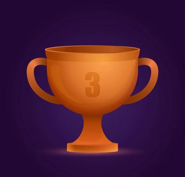 Velký Bronzový Pohár Odměna Online Kasinu Hazardem Trofej Třetí Místo — Stockový vektor