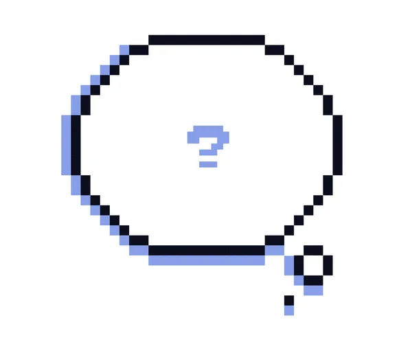 Пиксельная Речь Пузырь Большое Круглое Облако Вопросительным Знаком Графические Элементы — стоковый вектор