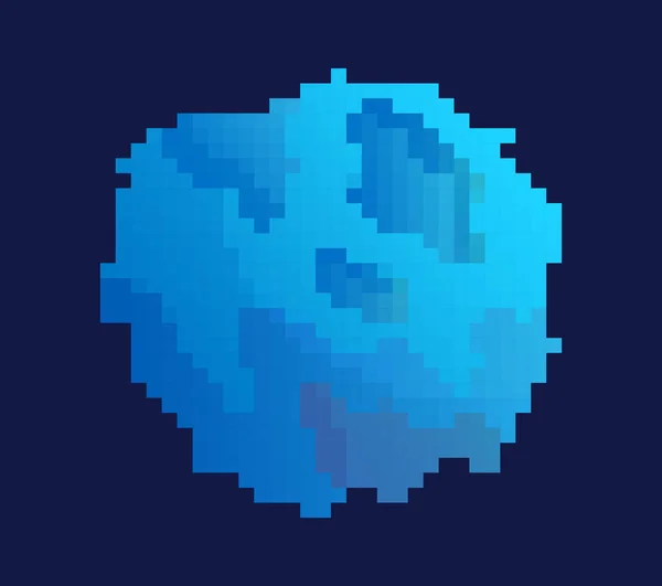Nagy Pixel Aszteroida Kék Kozmikus Test Univerzum Galaxis Üstökös Csillagok — Stock Vector