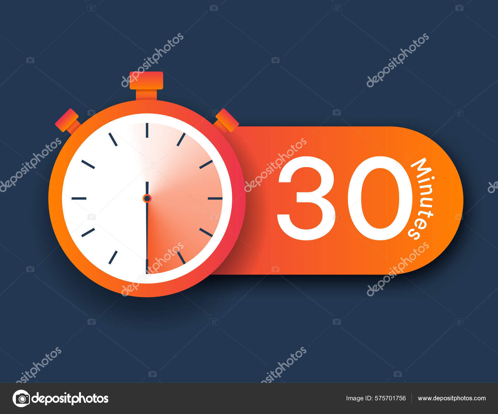 스톱워치 아이콘 30분 스탬프 효율적인 워크플로우 리더십 일러스트 스톡 벡터 - ©mentalmind 575701756