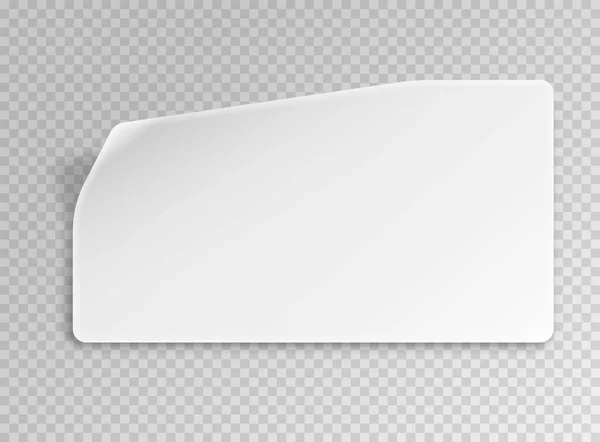 Realistische Witte Sticker Rechthoekige Schil Van Het Etiket Ruimte Voor — Stockvector