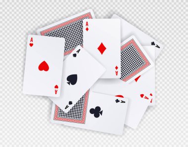 Kart oyunu oynuyoruz. Asları döndürüp oyun masasını dağıttı. Poker veya blackjack oyuncularının sayısını çekmek için grafiksel unsurlar. Çevrimiçi kumar ve servet. Gerçekçi izometrik vektör çizimi