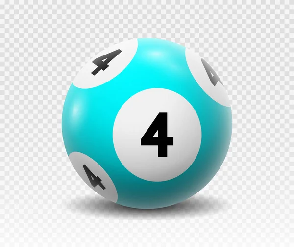 Balle Billard Jeu Élément Graphique Balle Bleue Avec Numéro Quatre — Image vectorielle
