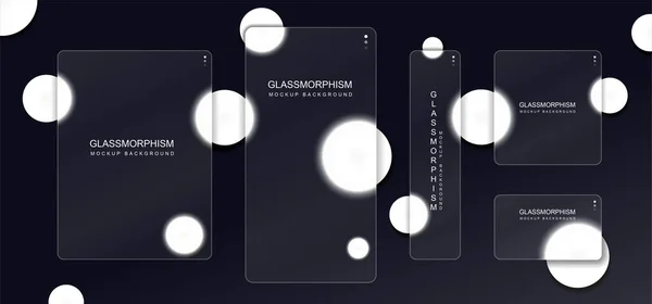 Glassmorphismus Hintergrundmockup Grafische Elemente Für Website Vorlage Oder Layout Platz — Stockvektor
