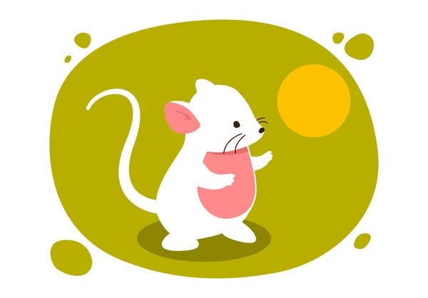 Mice Sun White Mammal Drawn Warmth Summer Spring Hot Day — Stock Vector