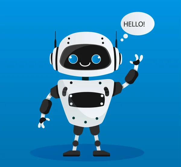 Ρομπότ Πες Γεια Σύγχρονες Τεχνολογίες Και Τεχνητή Νοημοσύνη Bot Για — Διανυσματικό Αρχείο