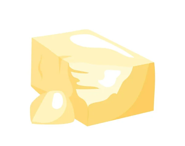 Big Butter Icon Dairy Products Natural Organic Food Farming Processing — Image vectorielle