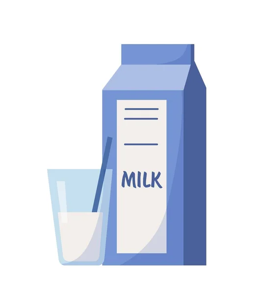 Молоко Стеклом Молочные Продукты Натуральные Органические Продукты Вкусная Молочная Еда — стоковый вектор