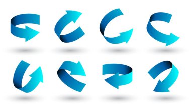 3D Ok hazır. Web sitesi için grafik elementlerin toplanması. Mobil programlar ve uygulamalar için arayüz. Yön ya da işaret. Beyaz arkaplanda izole edilmiş karikatür izometrik vektör çizimleri