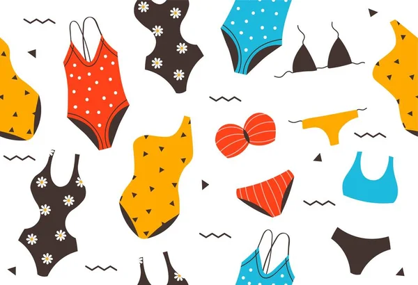 Swimwear Seamless Pattern Repeating Image Printing Paper Fabric Summer Holidays — Stockvector