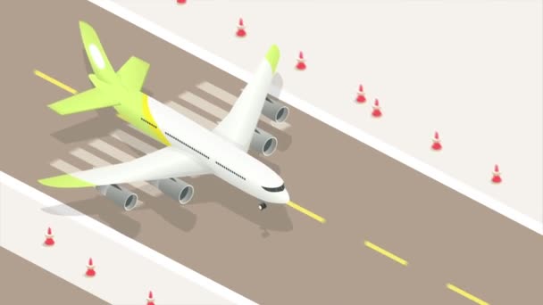 Tenha Bom Voo Viagem Movendo Avião Branco Dirigindo Para Baixo — Vídeo de Stock