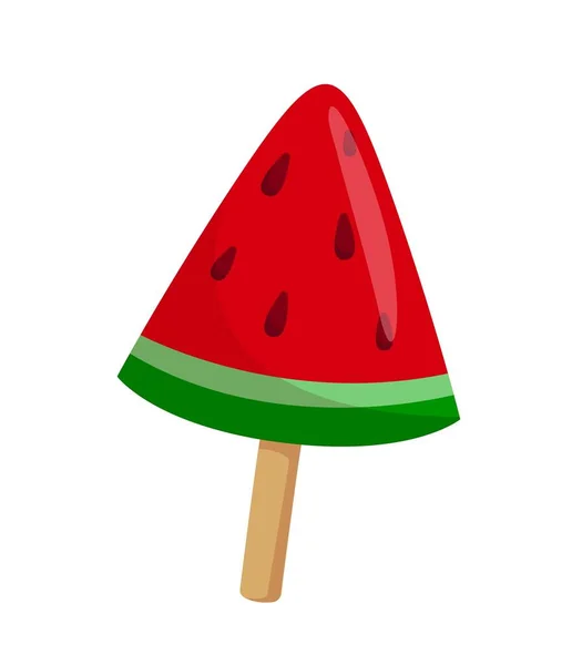 Watermelon Lollipop Icon Symbol Summer Spring Seasons Unhealthy Junk Tasty — Vetor de Stock