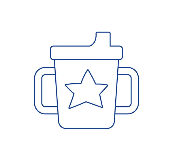 Baby Cup Icon Minimal Stickers Social Networks Plastic Mug Star — Stock vektor
