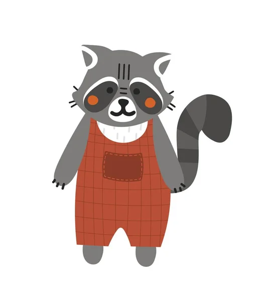 Cute Teddy Raccoon Sticker Social Networks Toy Mascot Children Forest — Stockový vektor