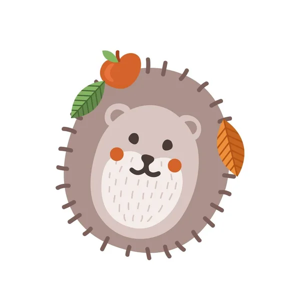 Cute Teddy Hedgehog Sticker Social Networks Toy Mascot Children Animal —  Vetores de Stock