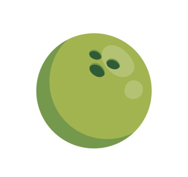 Bowling ball icon. Sticker for social networks, equipment for team sports. Heavy object for knocking down pins, active lifestyle, sport and leisure with friends. Cartoon flat vector illustration