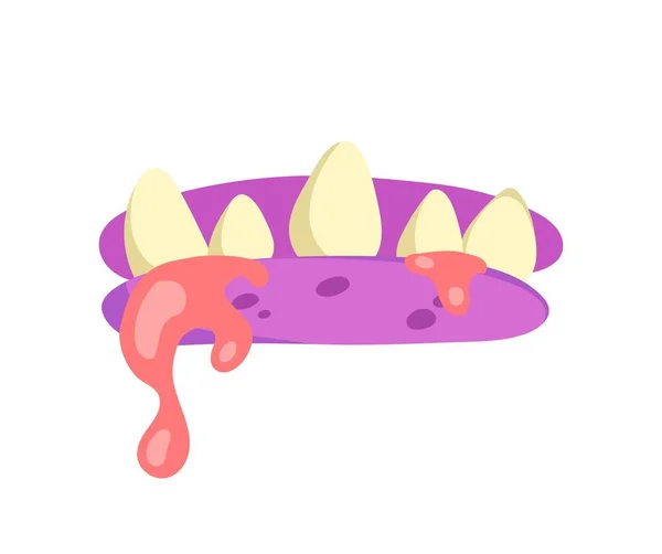 Scary Monsters Mouth Purple Fictional Character Sticking Out His Tongue — Vetor de Stock