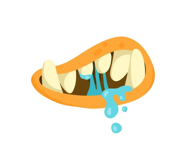 Scary Monsters Mouth Stickers Social Networks Graphic Elements Website Printing — 스톡 벡터