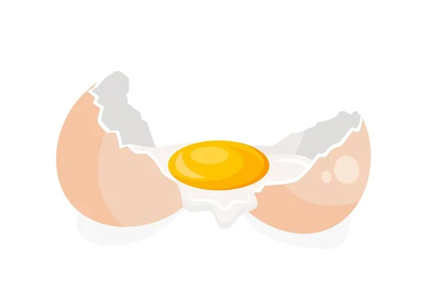 Chicken Broken Egg Natural Fresh Organic Products Protein Yolk Ingredient — Stockvektor