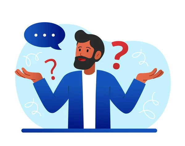 Person Shrugging Concept Man Does Know Answer Question Young Guy — Stock Vector