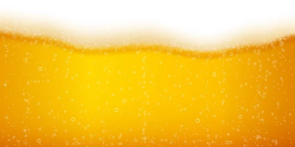 Beer Bubbles Texture Alcoholic Drink Website Poster Banner Liquid Foam — 图库矢量图片