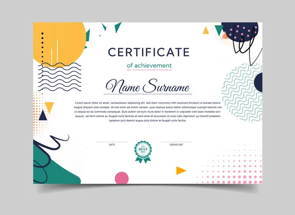 Abstract Certificate Diploma Template Layout Mockup Rewarding Students Graduation Online — Wektor stockowy